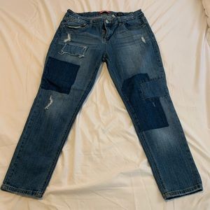 Unionbay patchwork distressed jeans